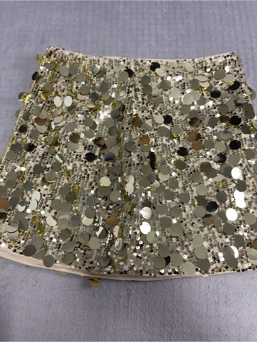 CIDER Gold Sequin Disco Party Mini Skirt Size Small - Picture 3 of 10